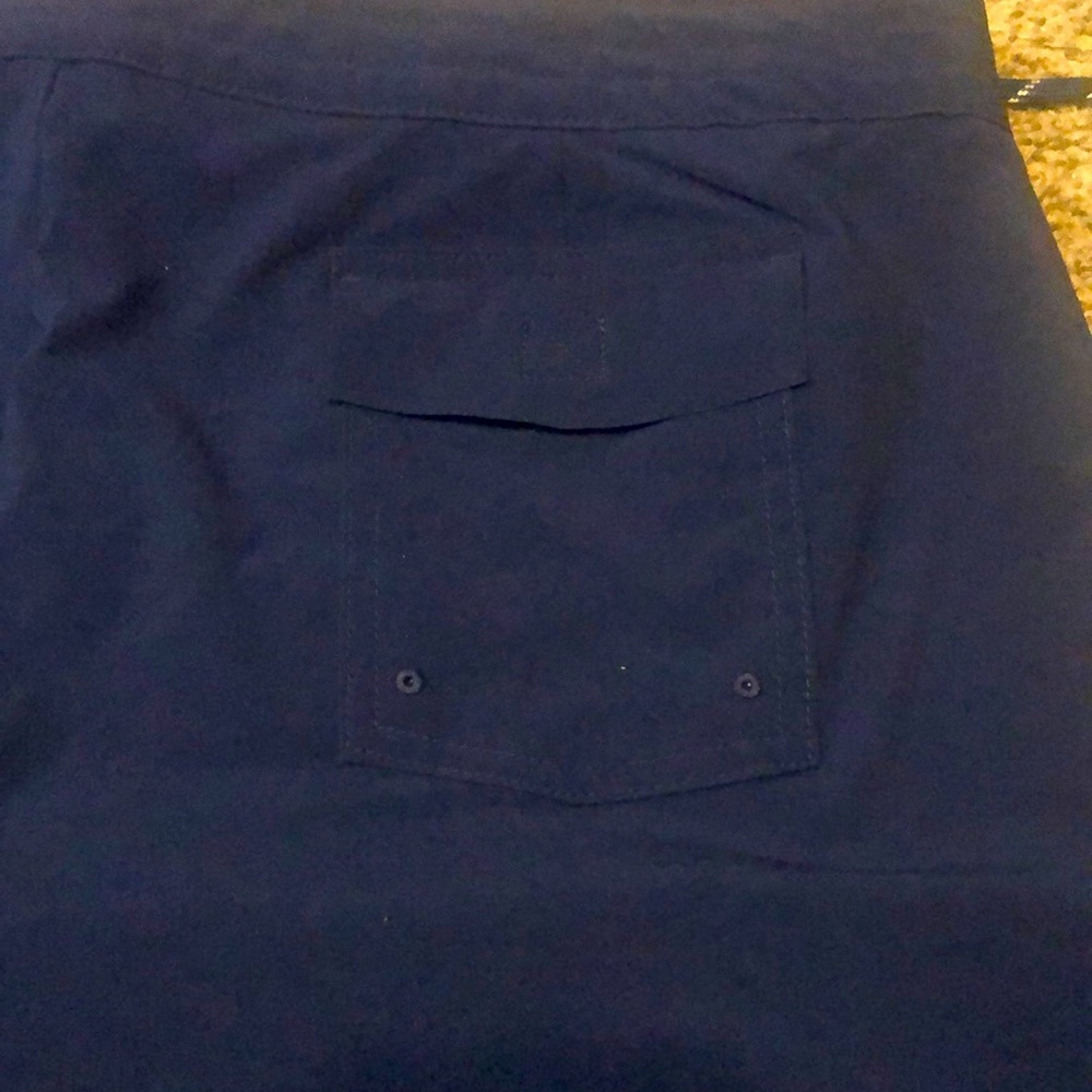 Lands End Navy Long Leg Swim Shorts - Picture 9 of 9